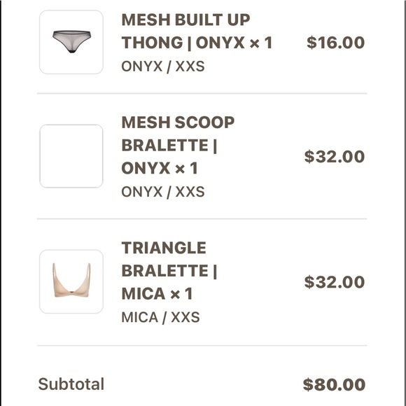 SKIMS Triangle Bralette Color Mica Size XXS - Picture 5 of 5